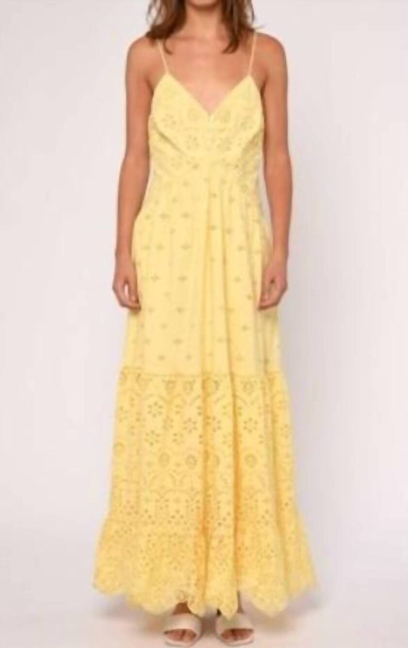 NEW LOVE THE LABEL yvonne eyelet maxi dress in yellow